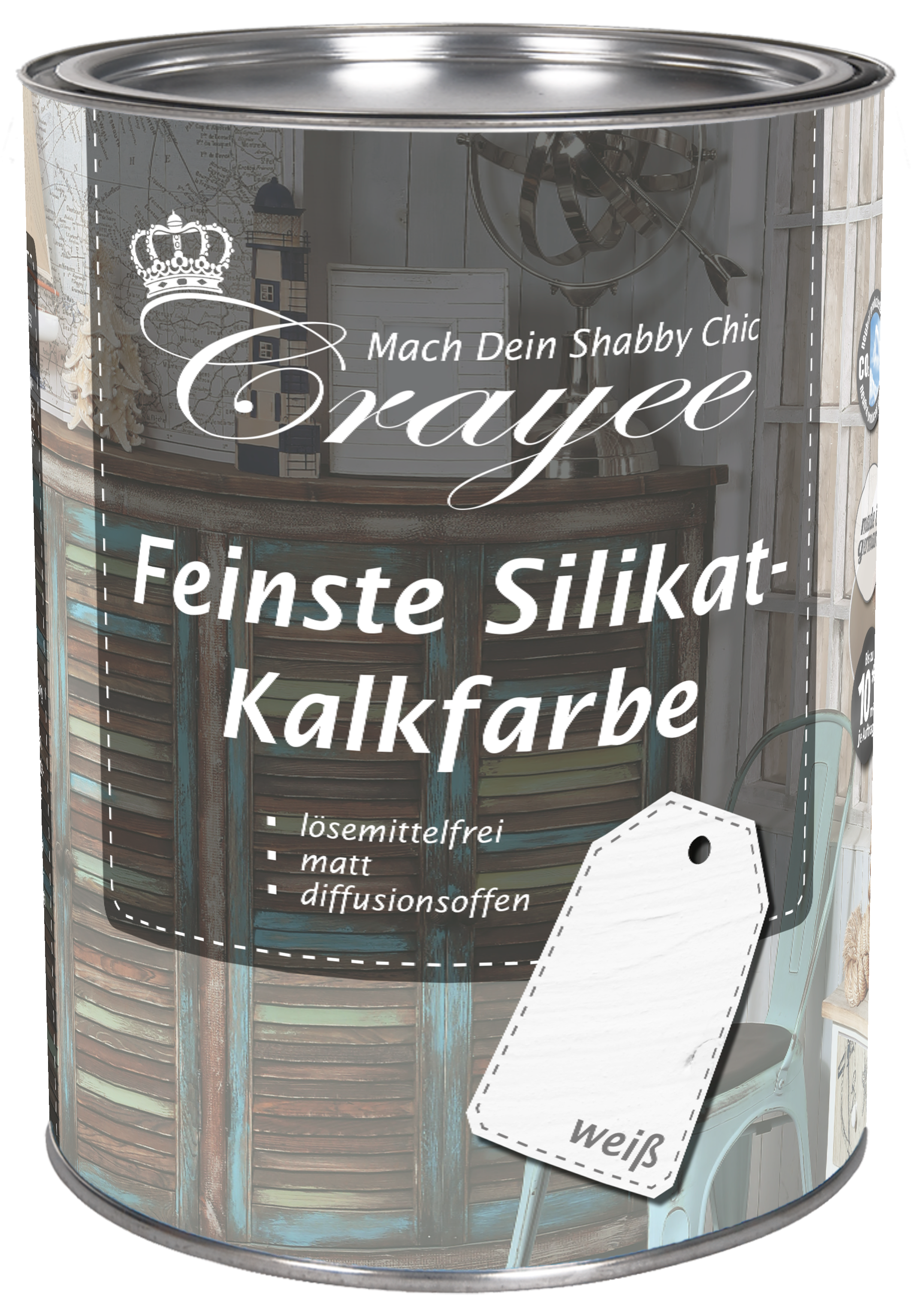 Crayee Silikat-Kalkfarbe weiß 0,75 l