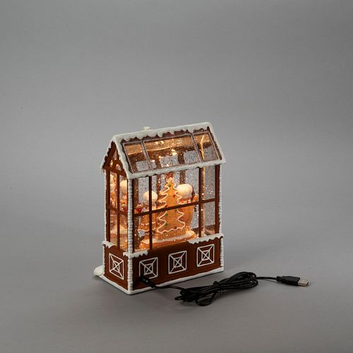 Konstsmide Weihnachtsbeleuchtung Wasserlaterne Lebkuchenhaus, braun