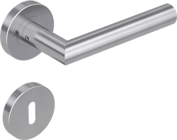 Krongart Rhodini K38 L-Form-Türgriff Schraubtechnik GK3 in Edelstahl matt