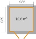 Vorschaubild Weka Gartenhaus 265 mit Oberlichtern - 21 mm