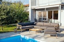Vorschaubild Diamond Garden Lounge-Set GOMERA Sun & Rain, Edelstahl / Teak /Tuvatextil (100 % Polyacryl) Schwarz/Silber