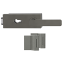 Vorschaubild Griffwerk PURISTO S -Kaschmirgrau Ganzglastürbeschlagset -3-teiliger Bandsatz -mit Griff DESM MINIMAL MODERN -EM -PZ