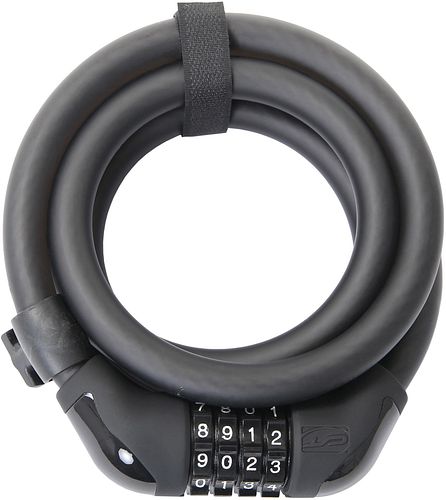 CONTEC Zahlen-Spiralkabelschloss PowerLoc 185 cm schwarz Ø 15 mm, Sicherheitsstufe: 7