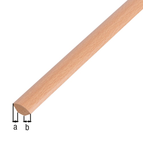 Alberts® Viertelkreisprofil, PVC geschäumt, Buche, LxBxH 2600x15x15 mm 433956