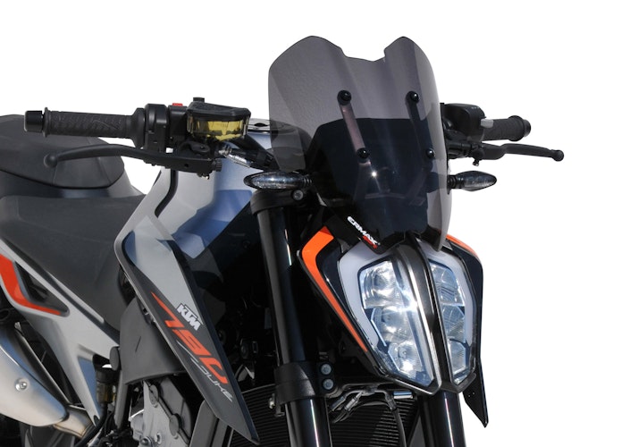 ERMAX Naked-Bike-Scheibe Sport Acrylic durchsichtig Schwarz getönt für KTM 790 Duke; 890 Duke; 890 Duke GP; 890 Duke R