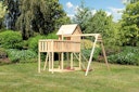 Vorschaubild Akubi Stelzenhaus Frieda mit Doppelschaukelanbau, Anbauplattform und Netzrampe