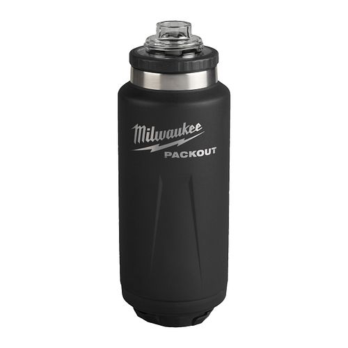 Milwaukee ﻿PACKOUT Isolierflasche  1065 ml mit Schraubdeckel, schwarz 4932493468