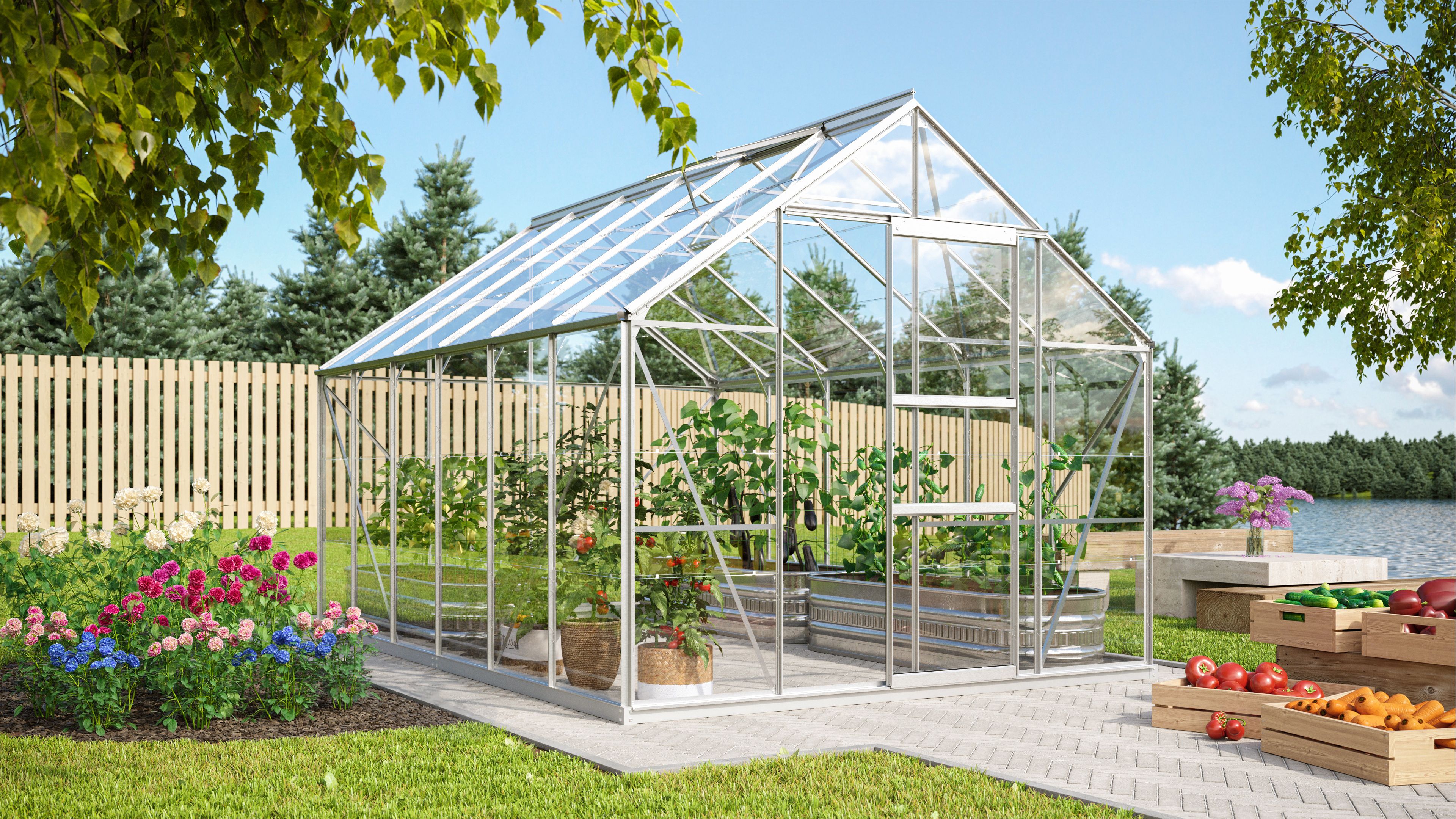 Vitavia Gewächshaus Merkur 9900 inkl. 2 Dachfenstern - 9,9 m²