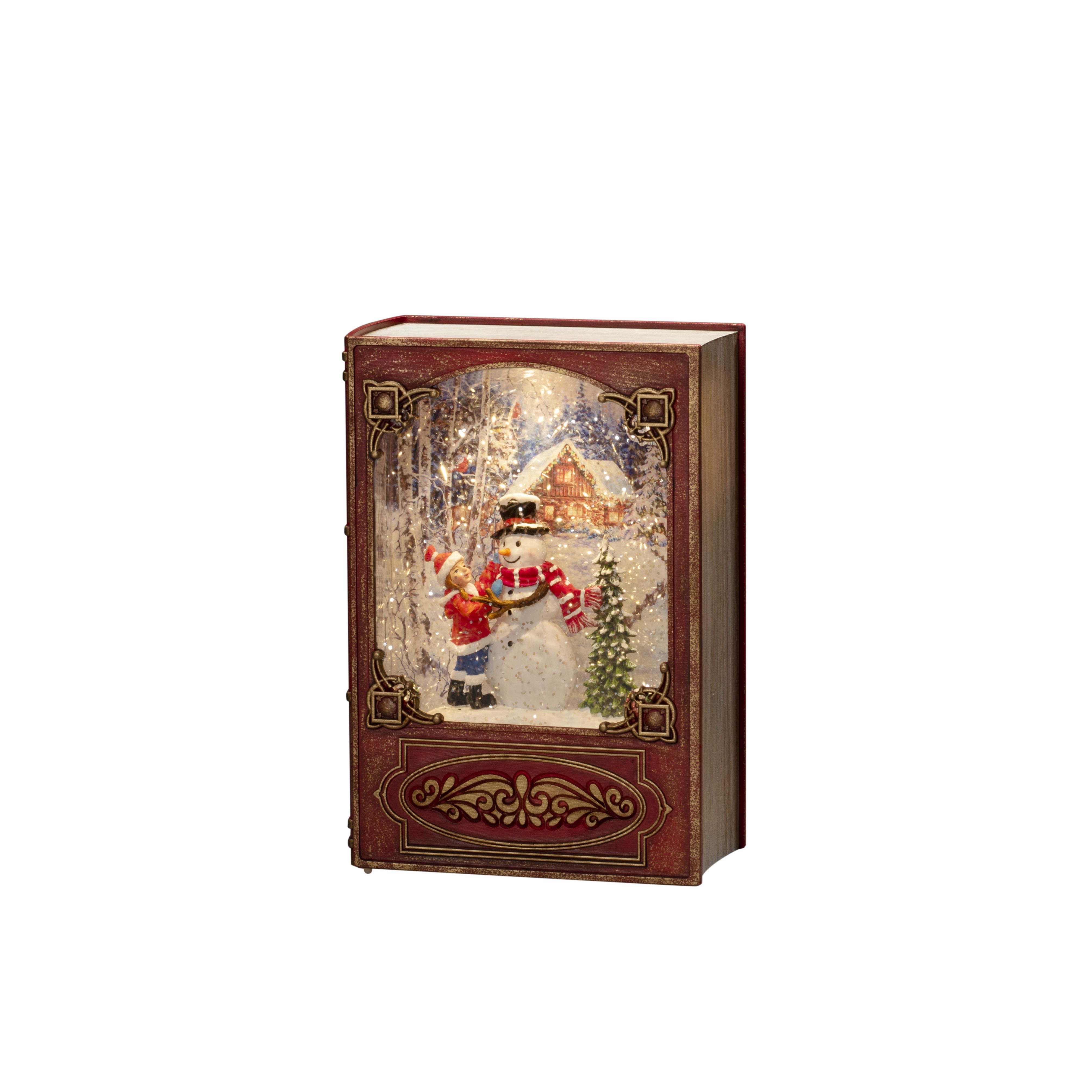 Konstsmide LED Wasserlaterne rot Buch Schneemann