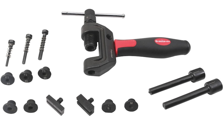 Bikeservice Kettentrenn- und Nietwerkzeugsatz 15-teilig