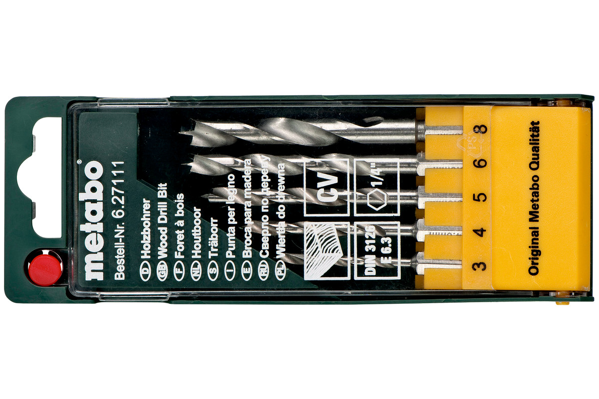 Metabo Holzbohrer-Kassette5-teilig E 6,3
