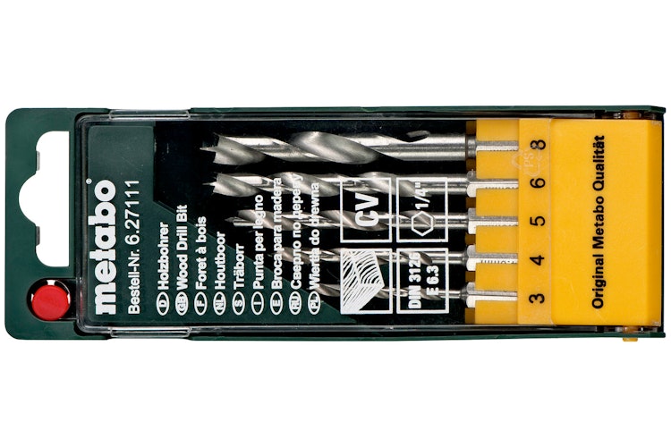 Metabo Holzbohrer-Kassette5-teilig E 6,3