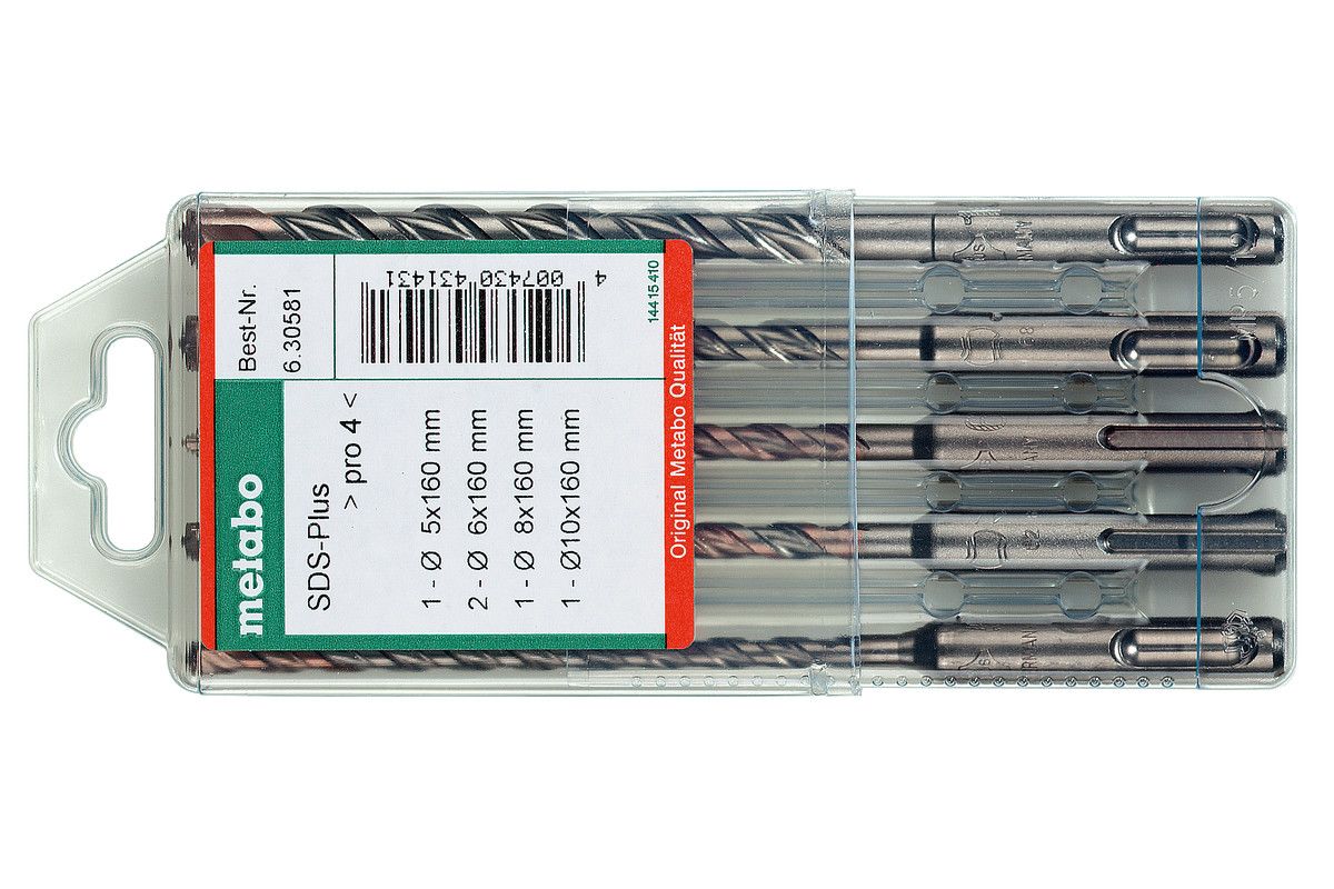 Metabo SDS-plus Pro 4-Bohrersatz 5-teilig