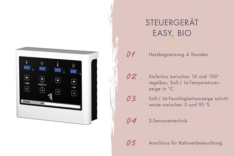 Karibu 9 kW Bio-Kombiofen Saunaofen anthrazit inkl. Steuergerät EASY weiß - Sparset