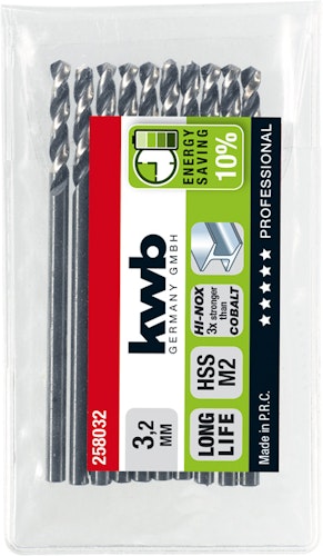 kwb Akku Top HI-NOX HSS Bohrer 3,2 mm TÜ 258032