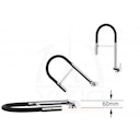 Vorschaubild NIEDERDRUCK Wasserhahn Vorfenster Küchenarmatur, Umklappbar 6 CM, mit 360° schwenkbarem Auslauf, abnehmbare 2 strahl Handbrause, Verchromt und Schwarz Matt