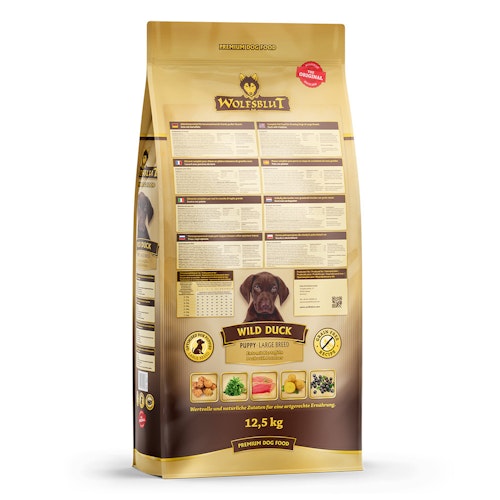 Wolfsbut Wild Duck Puppy Large Breed Hund Trockenfutter
