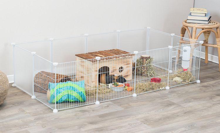 TRIXIE Indoor Freilaufgehege, Metall/Kunststoff, 140 × 35 × 70 cm, weiß