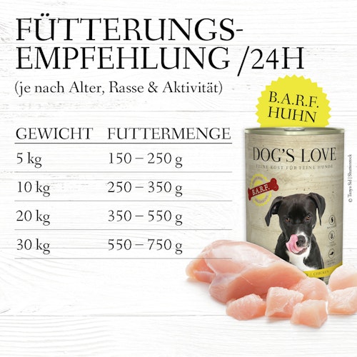 Dog's Love B.A.R.F. 400g Dose Hundenassfutter