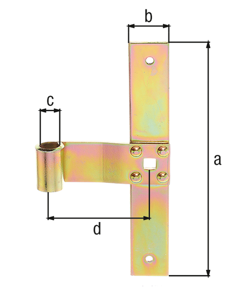 Alberts® Fensterladen-Mittelband gerade galv.gelb verzinkt HxB 200x30 mm,Rolle ⌀13 mm