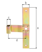 Alberts® Fensterladen-Mittelband gerade galv.gelb verzinkt HxB 200x30 mm,Rolle ⌀13 mm 