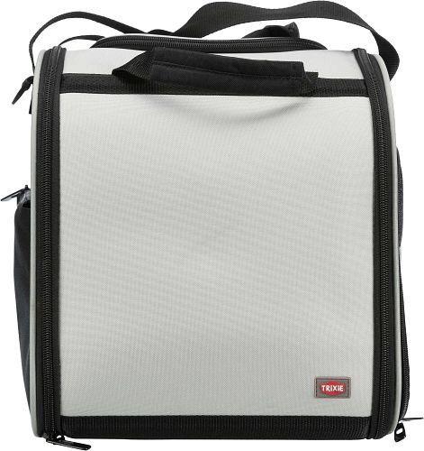 TRIXIE Wohn- und Transporttasche Valery, 29 × 31 × 49 cm, schwarz/grau