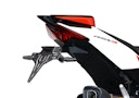 Vorschaubild PROTECH V-SHAPE Kennzeichenhalter SET mit Reflektor und Beleuchtung Alu & Stahl Schwarz für APRILIA RSV4 / Factory, Tuono V4 / Factory