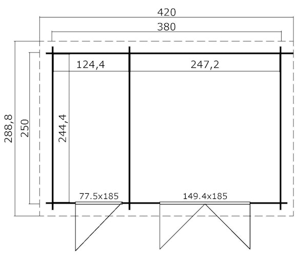 Lasita Maja Gartenhaus Belmont 1 lichtgrau - 28 mm
