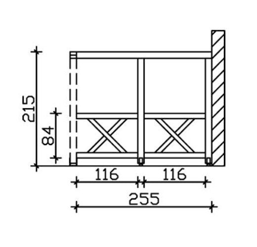 Skan Holz Andreaskreuz-Seitenwand für Terrassenüberdachung Leimholz + Venezia