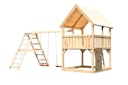 Vorschaubild Akubi Kinderspielturm Luis mit Doppelschaukelklettergrüst inkl. Kletterwand