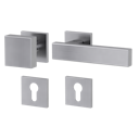 Vorschaubild Griffwerk Wechselgarnitur VAYA 200 CUBICO fast2fix Fast2Fix Rosetten eckig Knopf SQUARE Edelstahl matt R