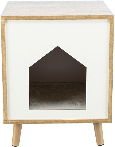 TRIXIE Höhle Isa, Holzoptik, 40 × 50 × 40 cm, hellbraun/weiß