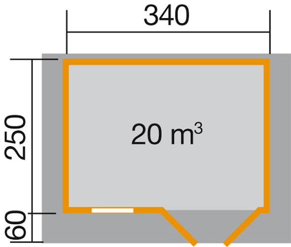 Weka Gartenhaus 109 mit Vordach (60 cm)