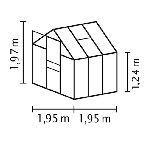 Vitavia Gewächshaus Venus 3800 inkl. 1 Dachfenster - 3,8 m²