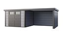 Vorschaubild Telluria Metallgerätehaus Classico 3030 mit Lounge Anbau large (ca. 314 cm Breite)