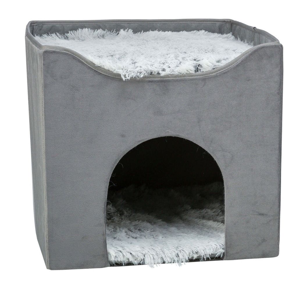 TRIXIE Höhle Harvey, 38 × 38 × 38 cm, grau/weiß-schwarz
