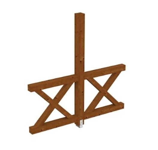 Skan Holz Andreaskreuz Seitenwände für freistehende Terrassenüberdachungen Leimholz