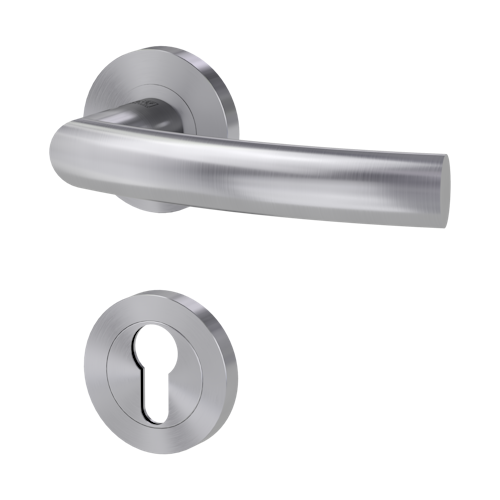 Griffwerk LORITA PROFESSIONAL Schraubtechnik FS Panik -Edelstahl matt  Rosettengarnitur geteilter Vierkant 9mm -Schraubt. -PZ -TS 38-50mm