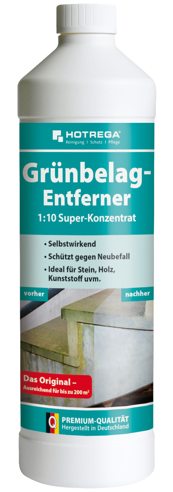 Hotrega Grünbelag-Entferner 1 Liter Flasche (Konzentrat)