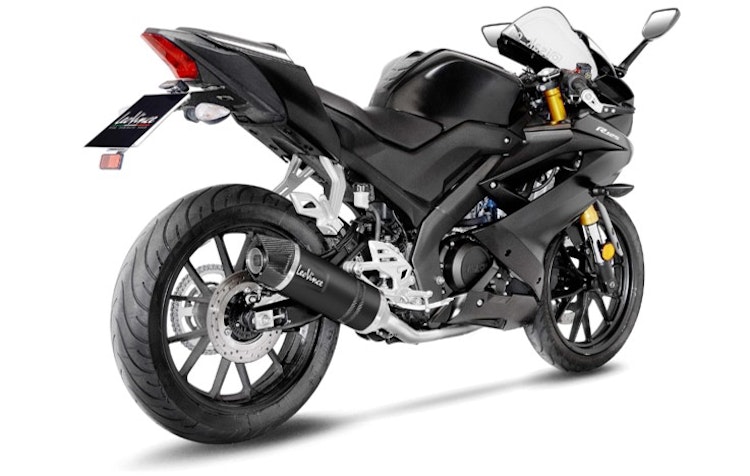 LeoVince Komplettanlage Edelstahl SBK LV ONE EVO Schwarz für YAMAHA MT-125 / YZF-R125 mit Katalysator