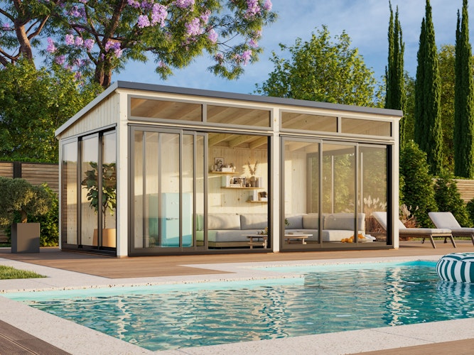 Palmako Glashaus Saga 16,2 m² Slide (Wintergartenanbau inkl. Rückwand)