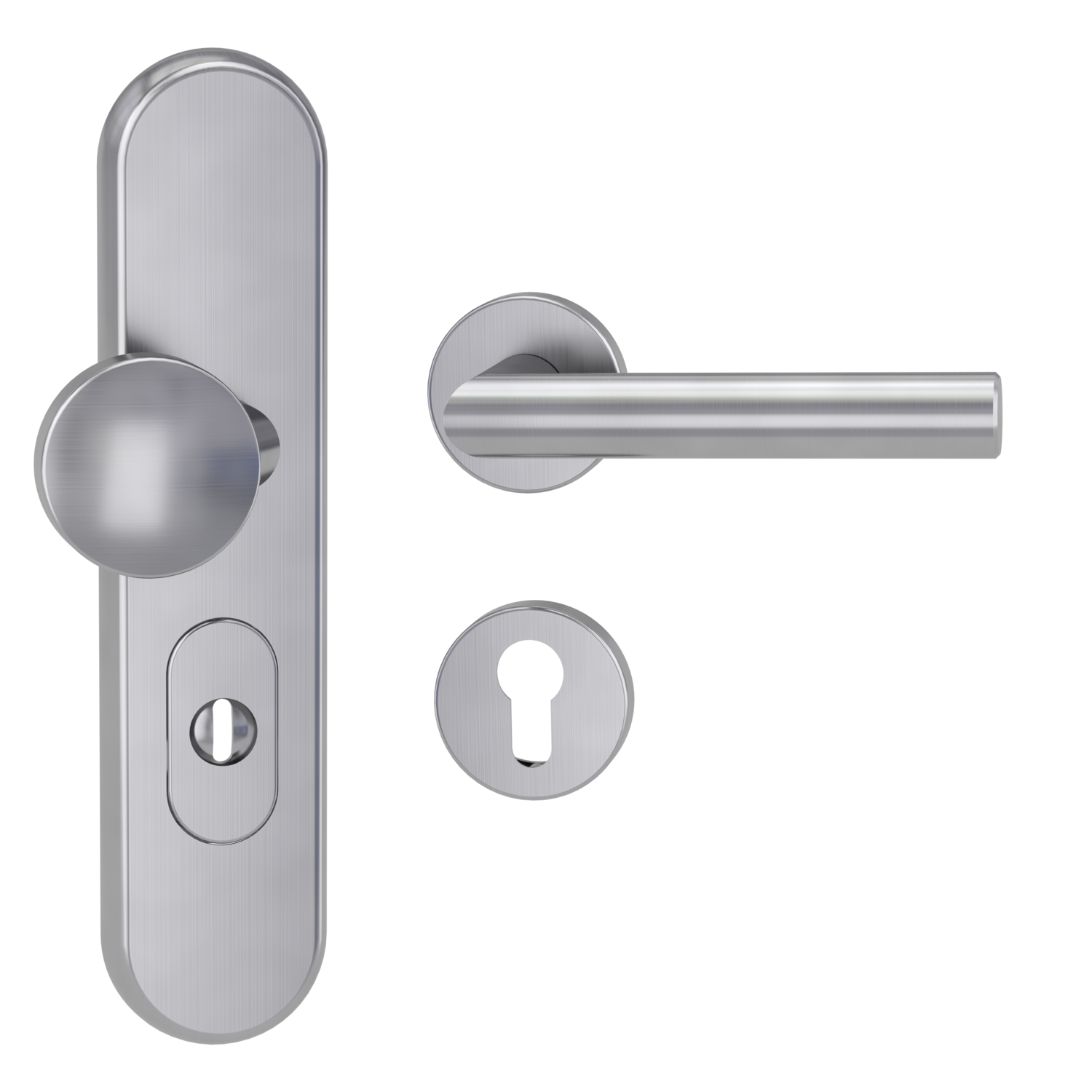 Griffwerk Kombi-Schutzbeschlag TITANO SB_882 Schutzklasse ES0-Mit Griffstück Lucia - SONDERAKTION