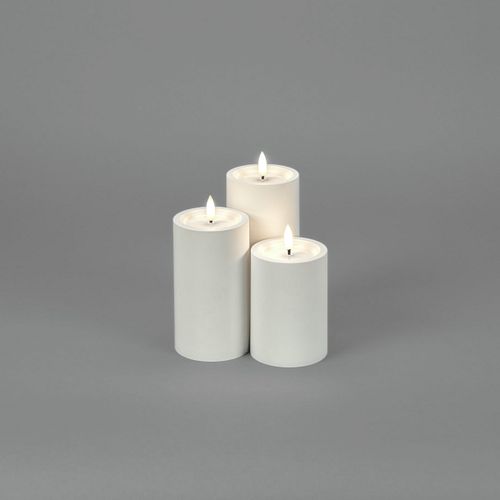 Konstsmide Weihnachtsbeleuchtung LED Kerze aus Kunststoff mattweiß batteriebetrieben 10 cm