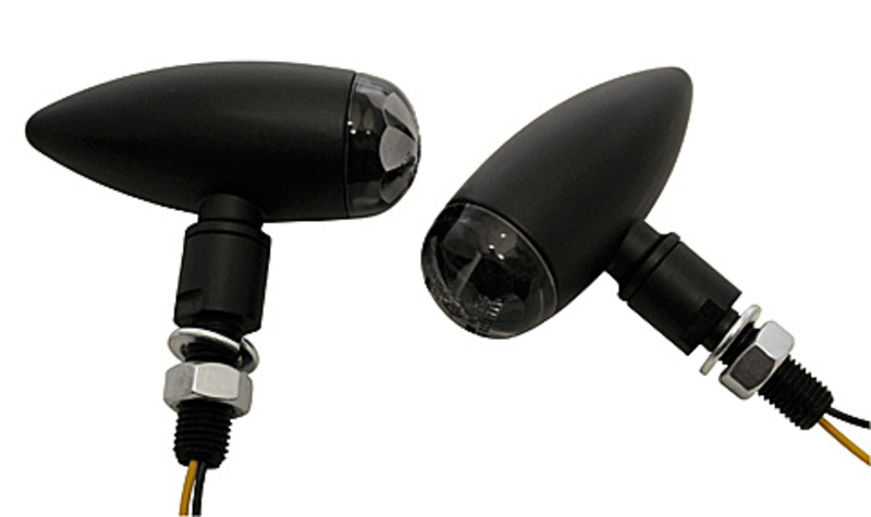 HIGHSIDER pro Micro-Bullet LED Indicator Gehäuse Schwarz / Linse Klar (Paar), Vorn & Hinten