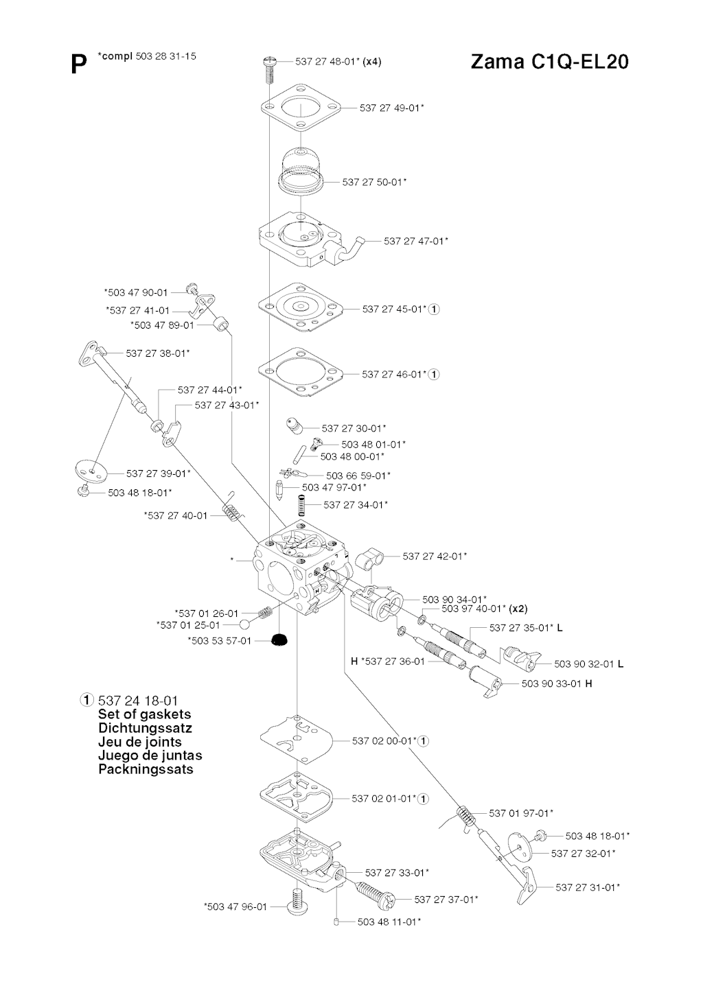 Explosionszeichnung Ersatzteile