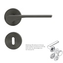 Vorschaubild Griffwerk Wechselgarnitur LEAF LIGHT SIEGER DESIGN - Samtgrau, Kaschmirgrau, Graphitschwarz