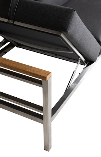 Diamond Garden Lounge-Set GOMERA Sun & Rain, Edelstahl / Teak /Tuvatextil (100 % Polyacryl) Schwarz/Silber