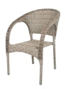Vorschaubild Garden Pleasure Gartenmöbel Set BASTIA, Tisch Ø 100 + 4 Stühle, Polyrattan Ingwerbraun / Polywood / Kissen 100 % Polyester Anthrazit