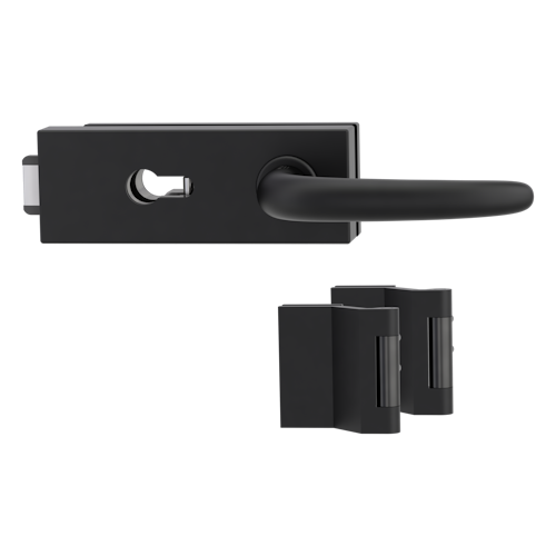 Griffwerk PURISTO S -Graphitschwarz Ganzglastürbeschlagset -3-teiliger Bandsatz -mit Griff DESM ULMER GRIFF -GSC -PZ