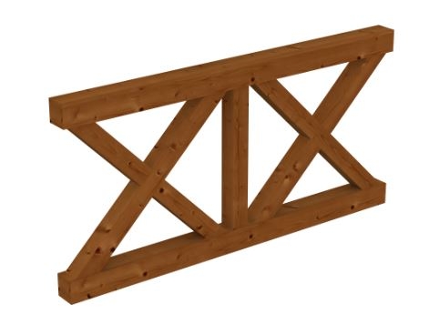 Thumbnail - Skan Holz Andreaskreuz-Brüstung für Terrassenüberdachung 170 cm, nussbaum